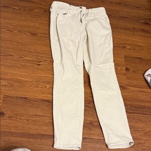Cream Straight-Leg Pants